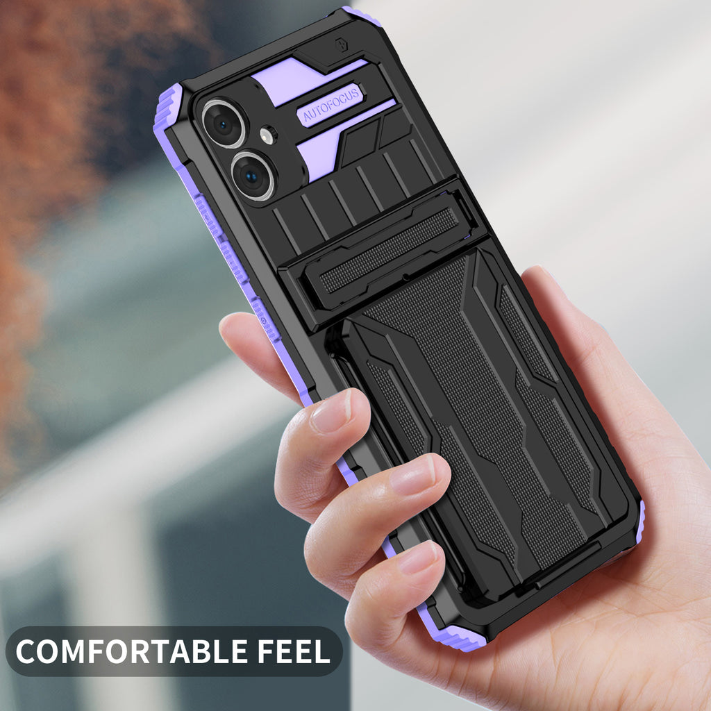 Samsung A06 4G Heavy Duty Kickstand Case Shockproof Card Holder PURPLE