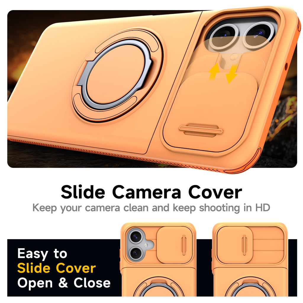 Samsung Galaxy A06 Rugged Shockproof Case Kickstand Card Cover ORANGE