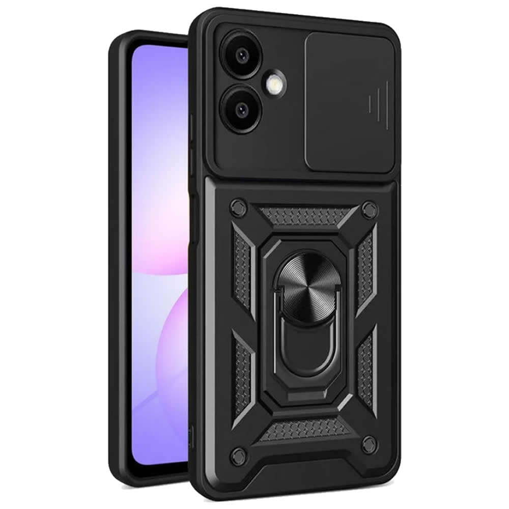 Samsung Galaxy A07 Tough Case Shockproof Kickstand Cover BLACK