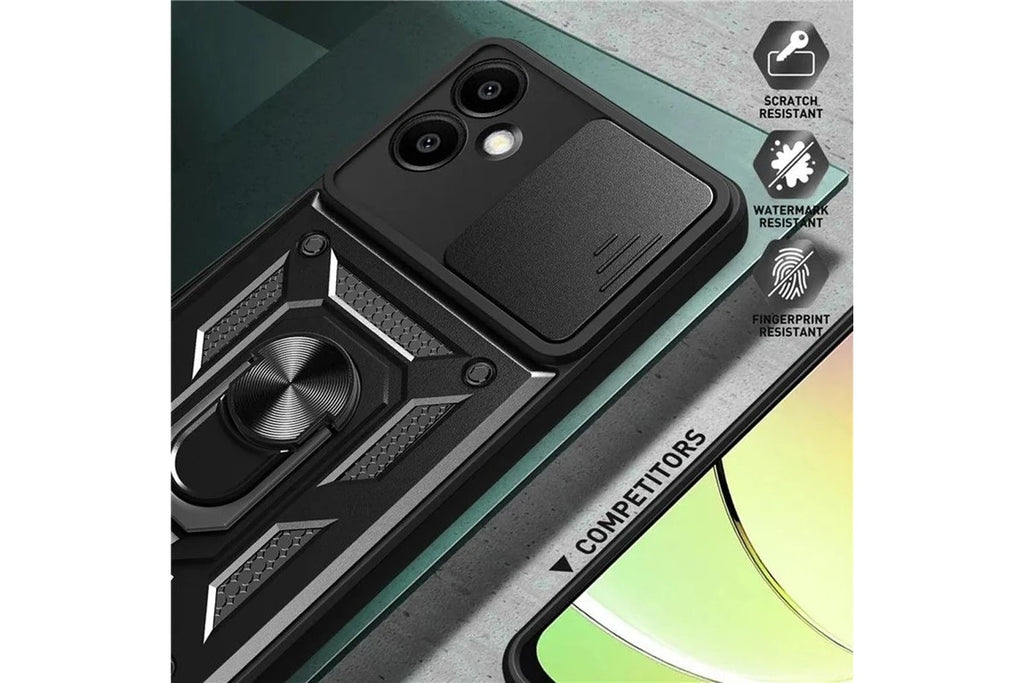 Samsung Galaxy A07 Tough Case Shockproof Kickstand Cover BLACK