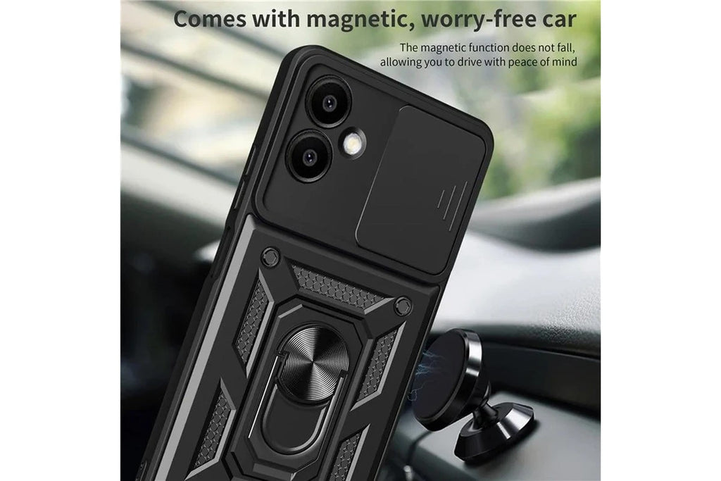 Samsung Galaxy A07 Tough Case Shockproof Kickstand Cover BLACK