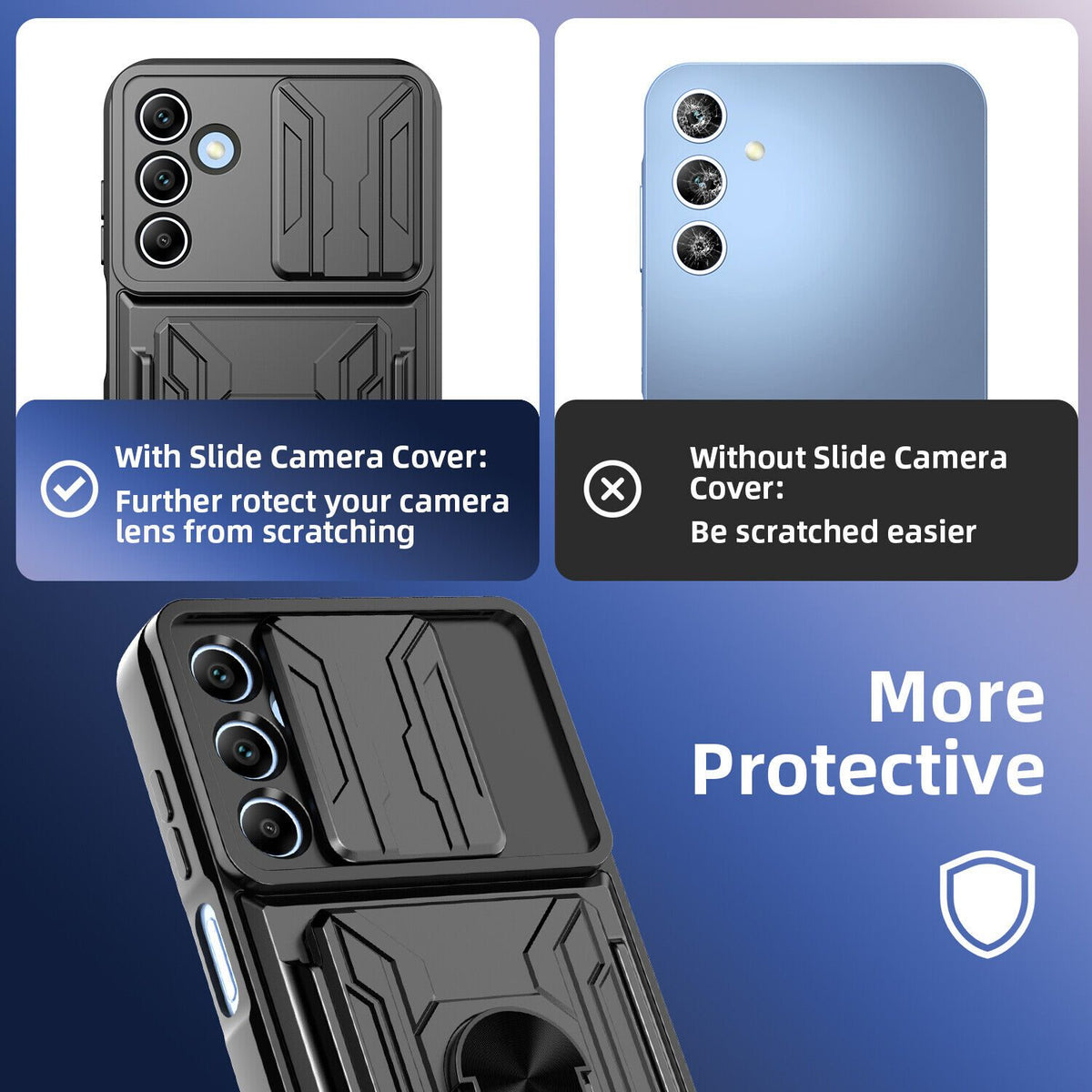 Samsung Galaxy A07 Rugged Shockproof Case Kickstand Card Cover PINK