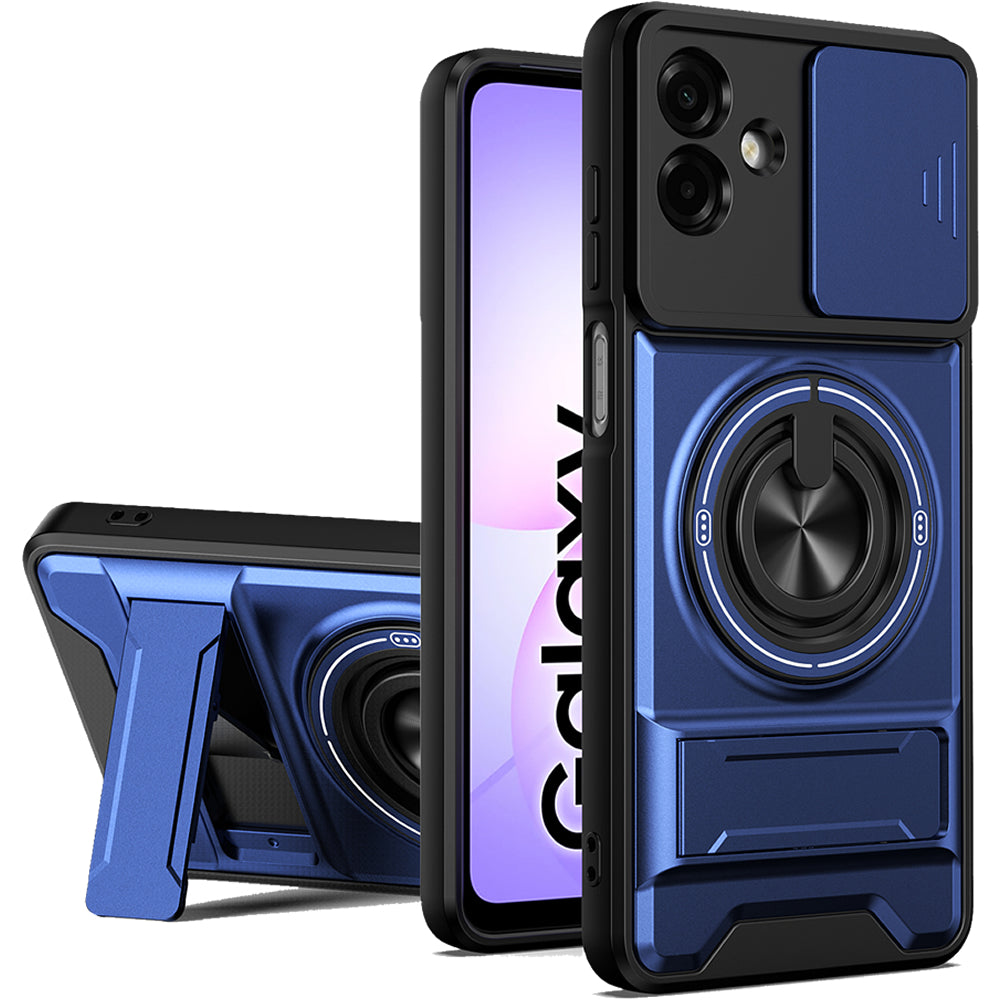 Samsung A07 Magnetic Kickstand Case with Camera Slide Cover