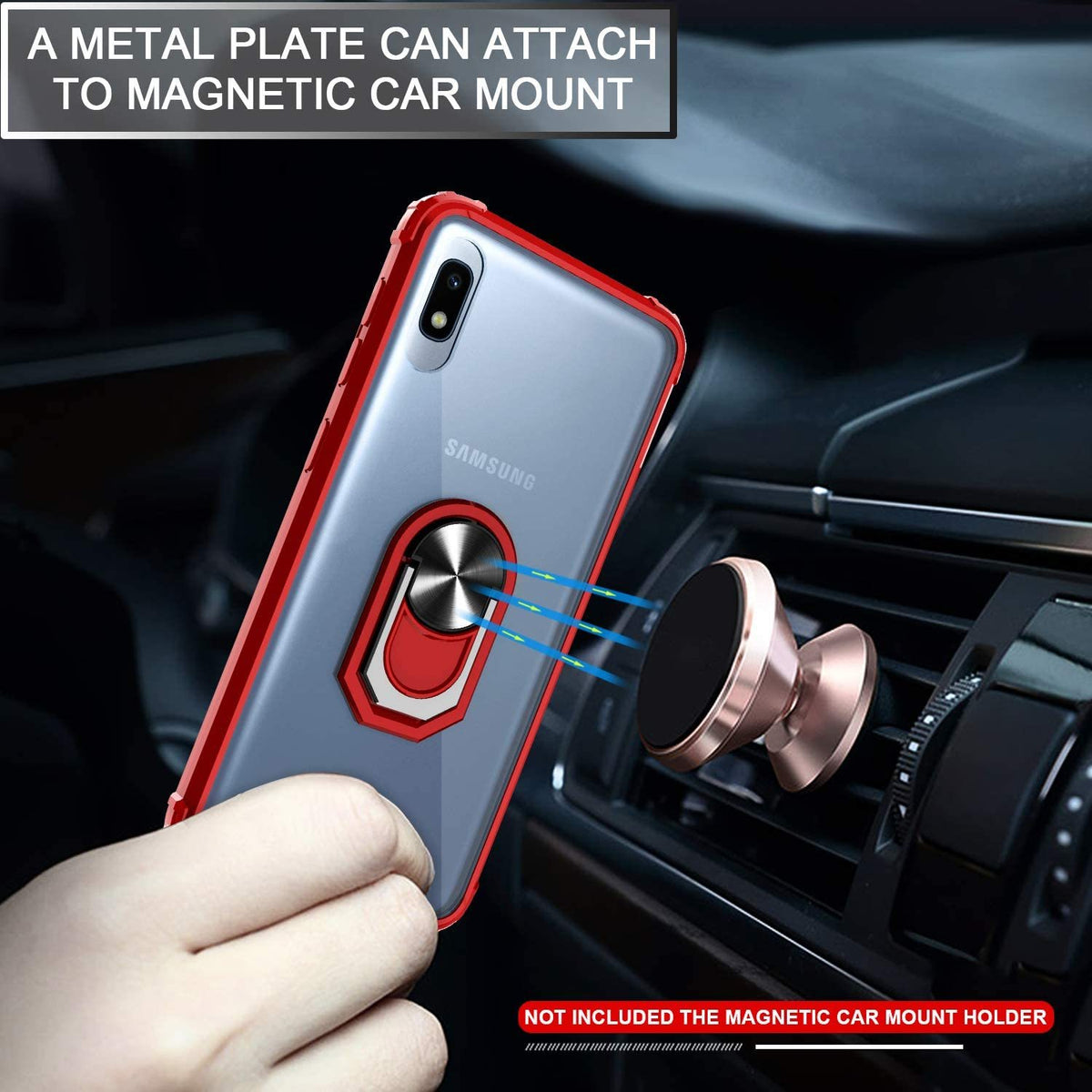 Samsung A10 Rugged Tough Case Shockproof Hybrid Cover RED