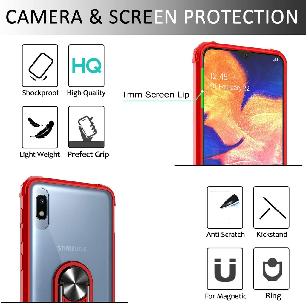 Samsung A10 Rugged Tough Case Shockproof Hybrid Cover RED