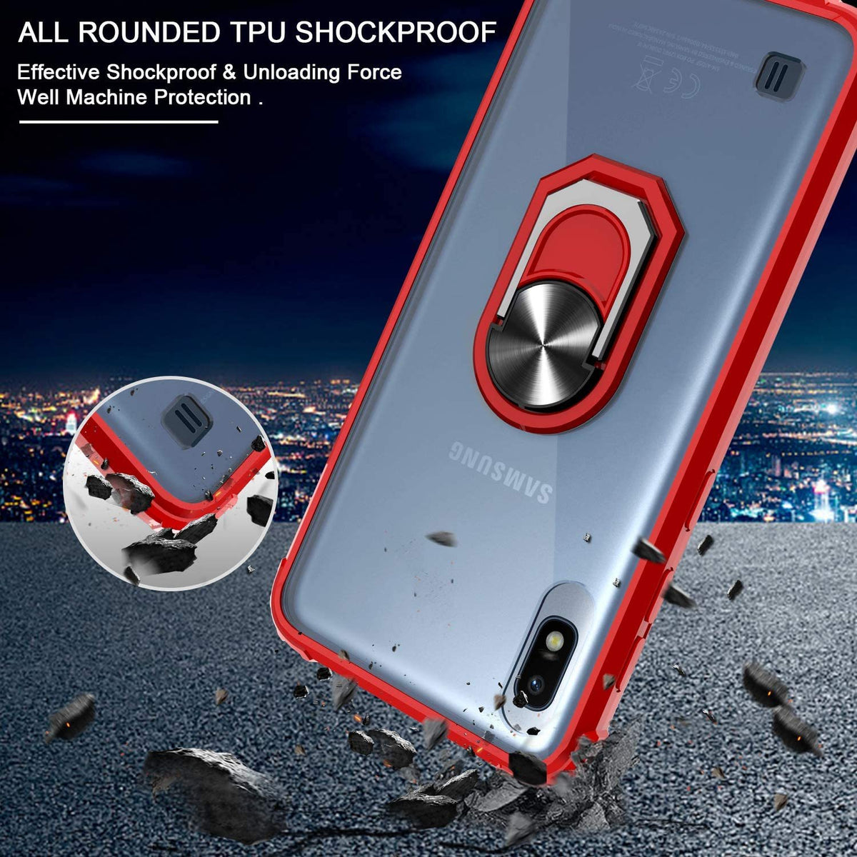 Samsung A10 Rugged Tough Case Shockproof Hybrid Cover RED