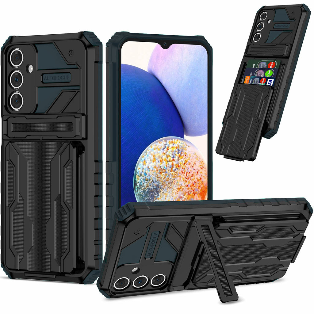 Samsung A15 Heavy Duty Kickstand Case Shockproof Card Holder GREEN