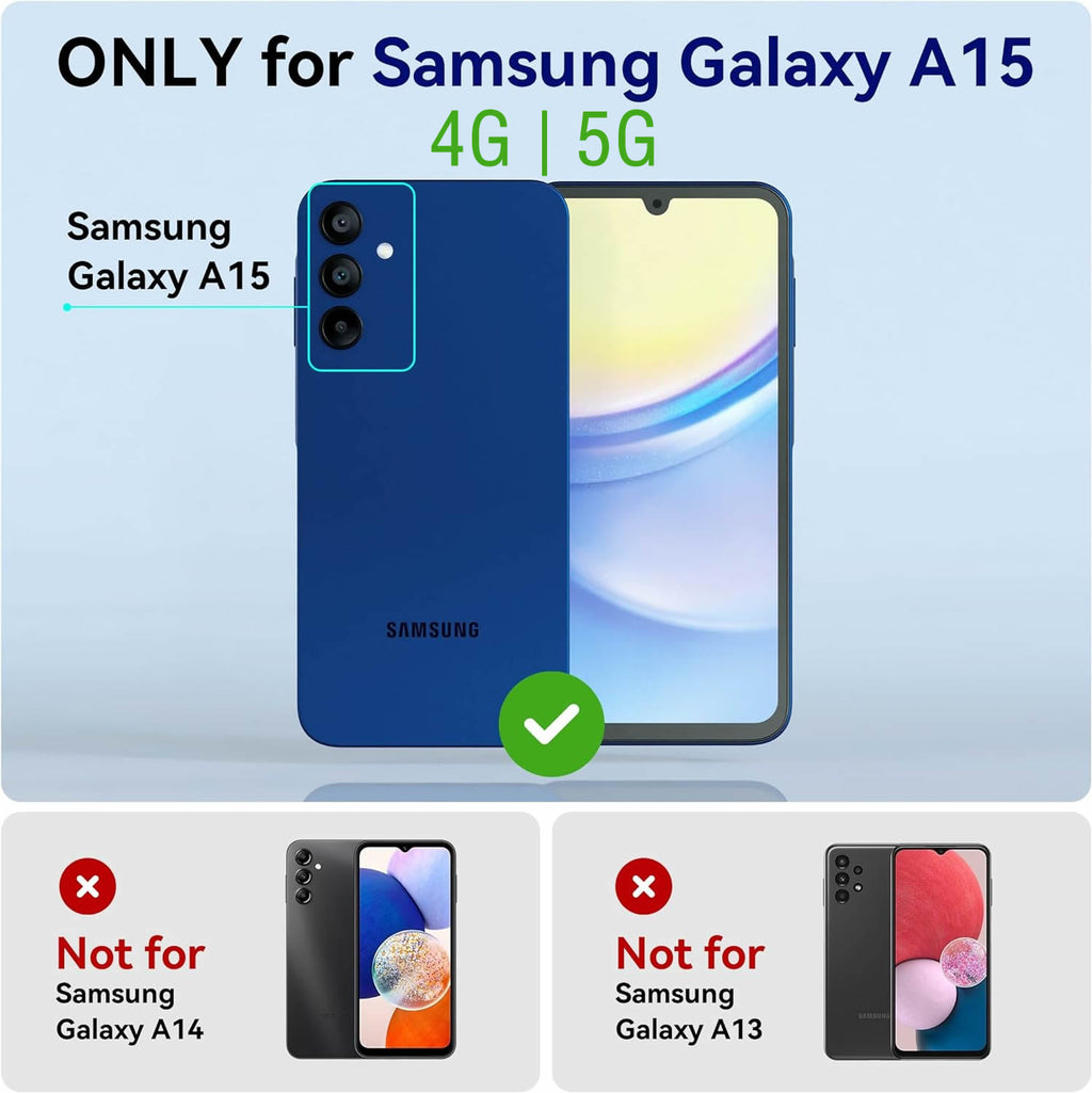 Samsung A15 Heavy Duty Kickstand Case Shockproof Card Holder BLUE
