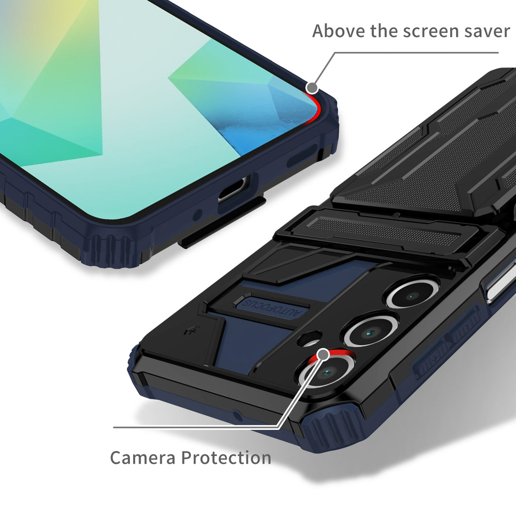 Samsung A17 Heavy Duty Kickstand Case Shockproof Card Holder BLUE