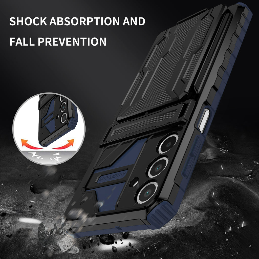 Samsung A17 Heavy Duty Kickstand Case Shockproof Card Holder BLUE