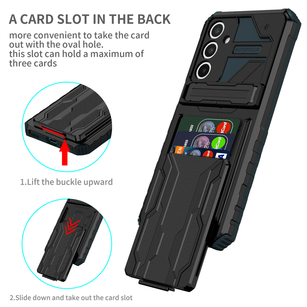 Samsung A17 Heavy Duty Kickstand Case Shockproof Card Holder GREEN