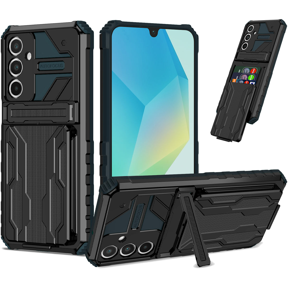 Samsung A17 Heavy Duty Kickstand Case Shockproof Card Holder GREEN