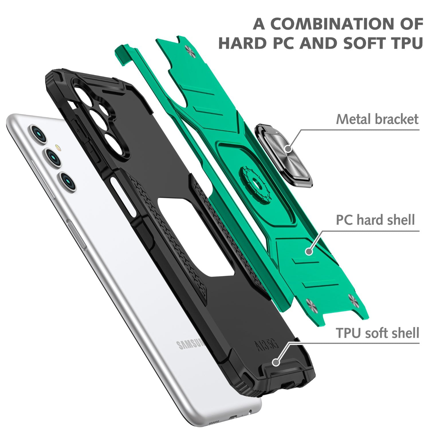 Samsung Galaxy A16 Rugged Tough Case Shockproof Hybrid Cover D GREEN