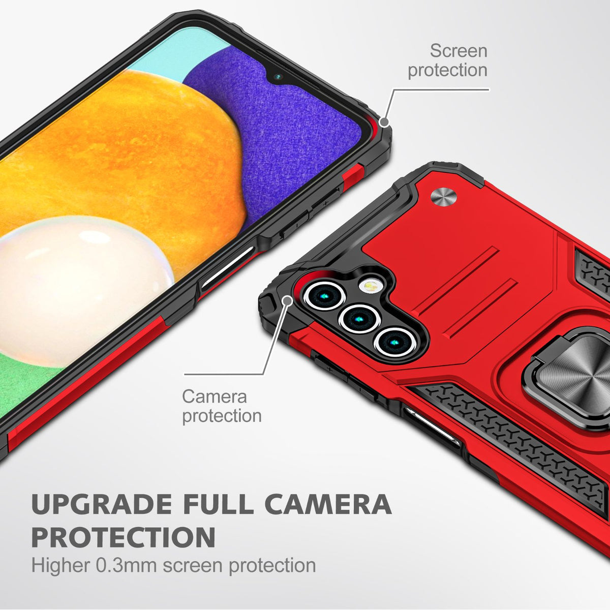 Samsung Galaxy A16 Rugged Tough Case Shockproof Hybrid Cover RED