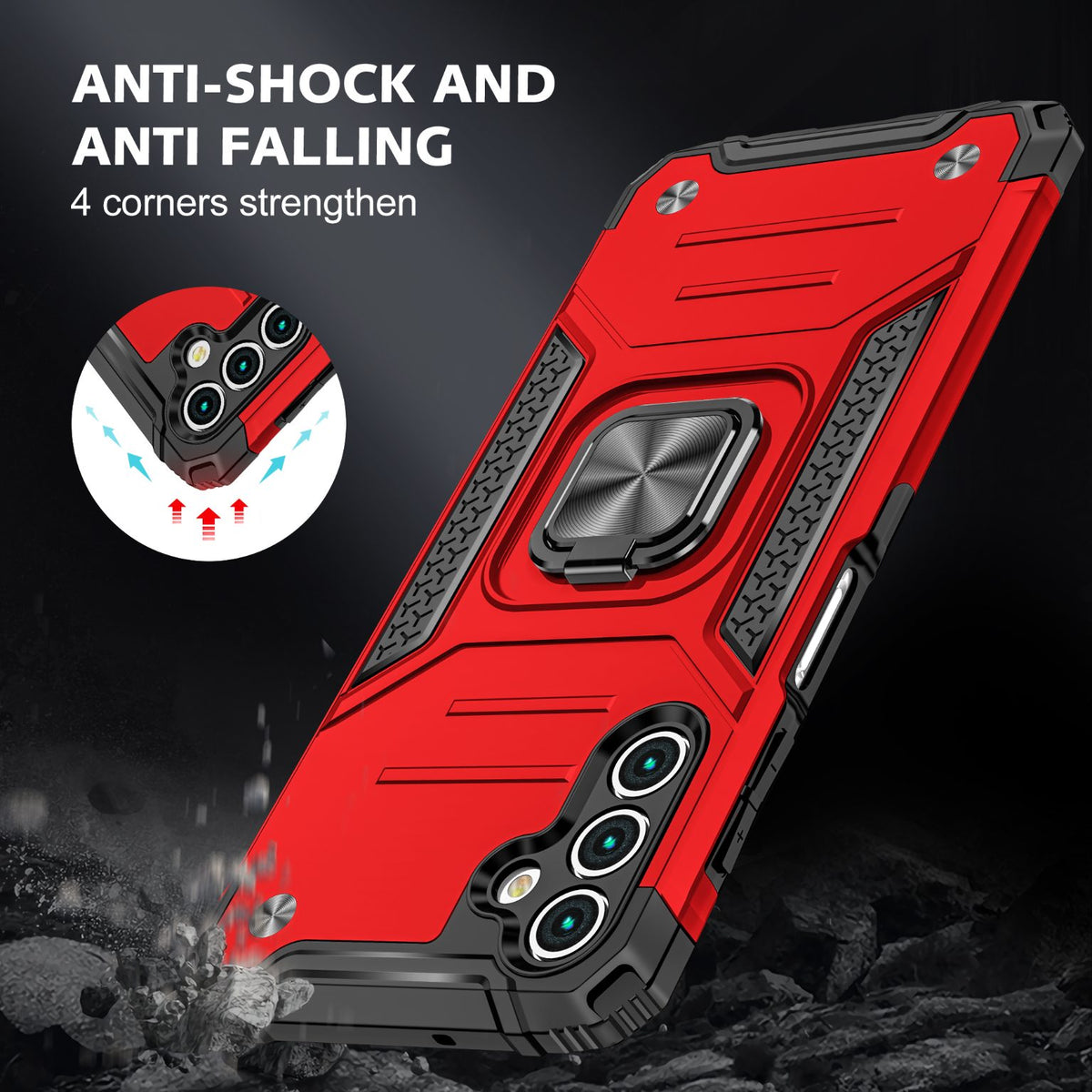 Samsung Galaxy A16 Rugged Tough Case Shockproof Hybrid Cover RED