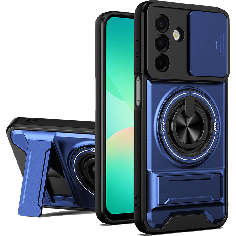 Samsung A17 Magnetic Kickstand Case with Camera Slide Cover BLUE
