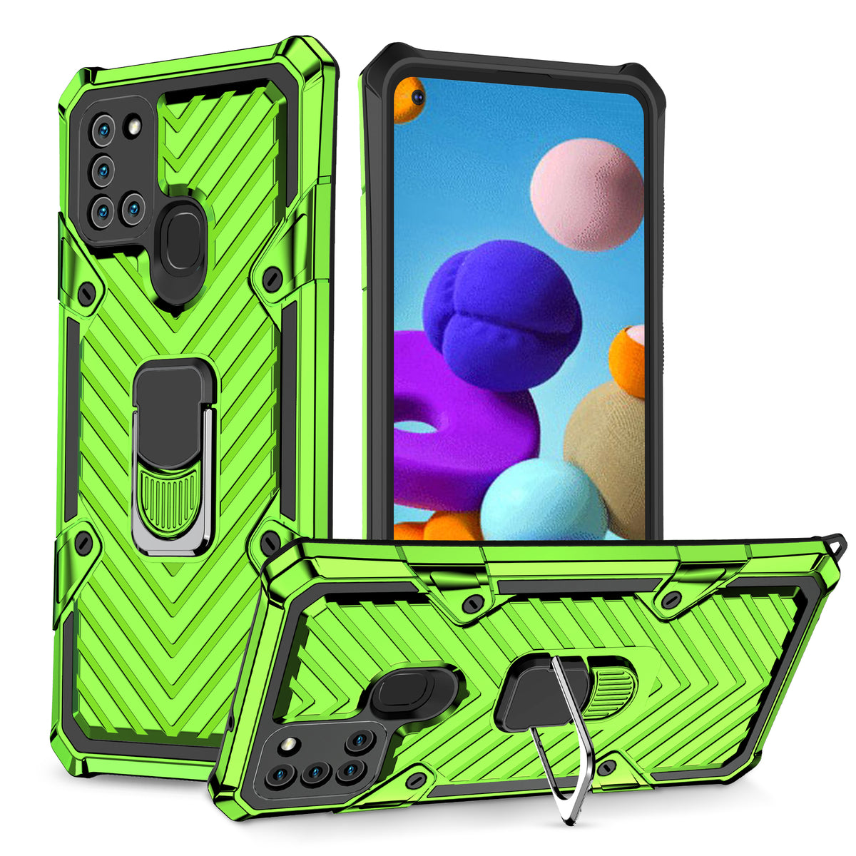 Samsung Galaxy A21S Rugged Tough Case Shockproof Hybrid Cover LIGHT GREEN