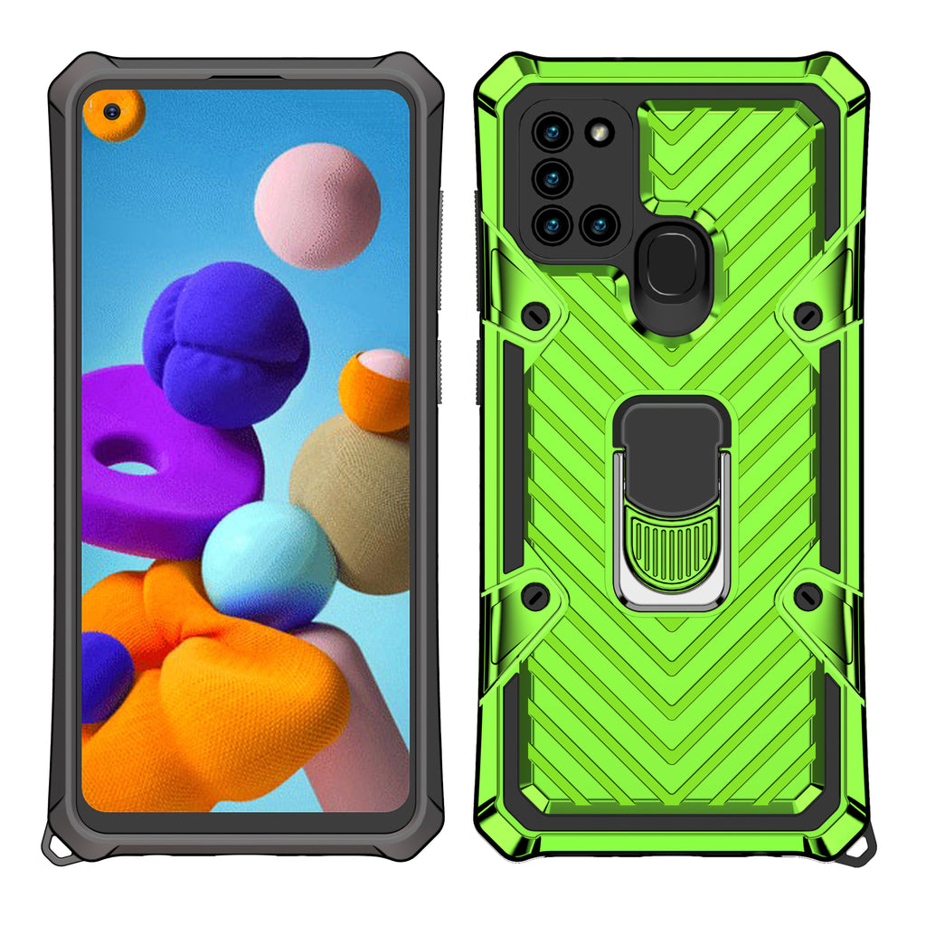 Samsung Galaxy A21S Rugged Tough Case Shockproof Hybrid Cover LIGHT GREEN