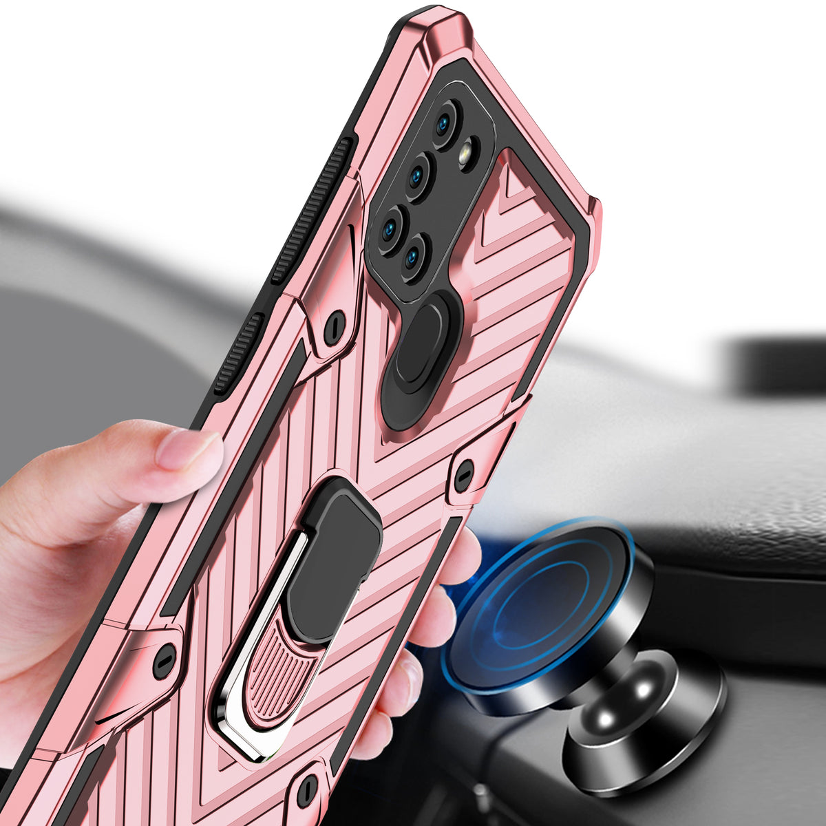 Samsung Galaxy A21S Rugged Tough Case Shockproof Hybrid Cover PINK