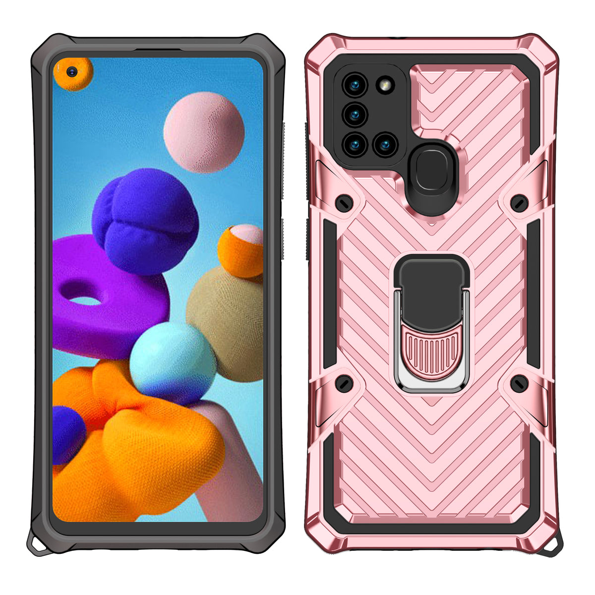 Samsung Galaxy A21S Rugged Tough Case Shockproof Hybrid Cover PINK
