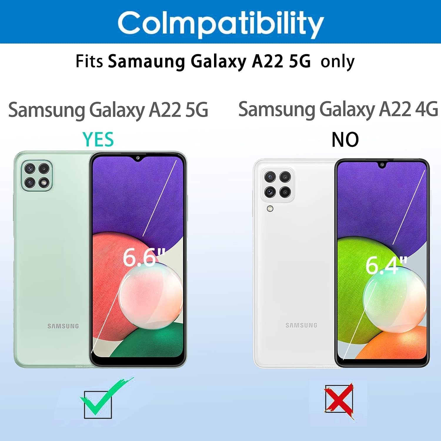 2x Glass Screen Protector for Samsung Galaxy A22 5G