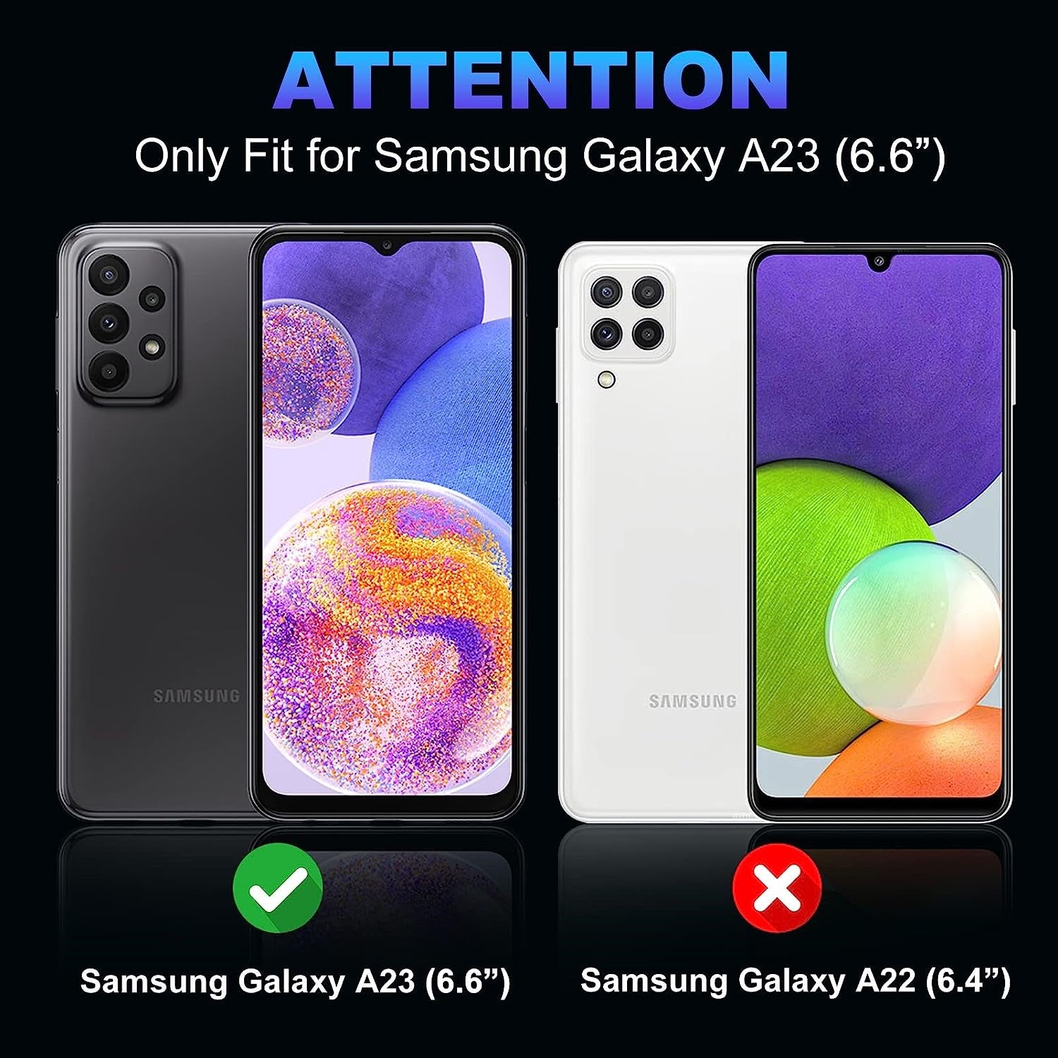 2X Samsung Galaxy A23 Case Friendly Glass Screen Protector