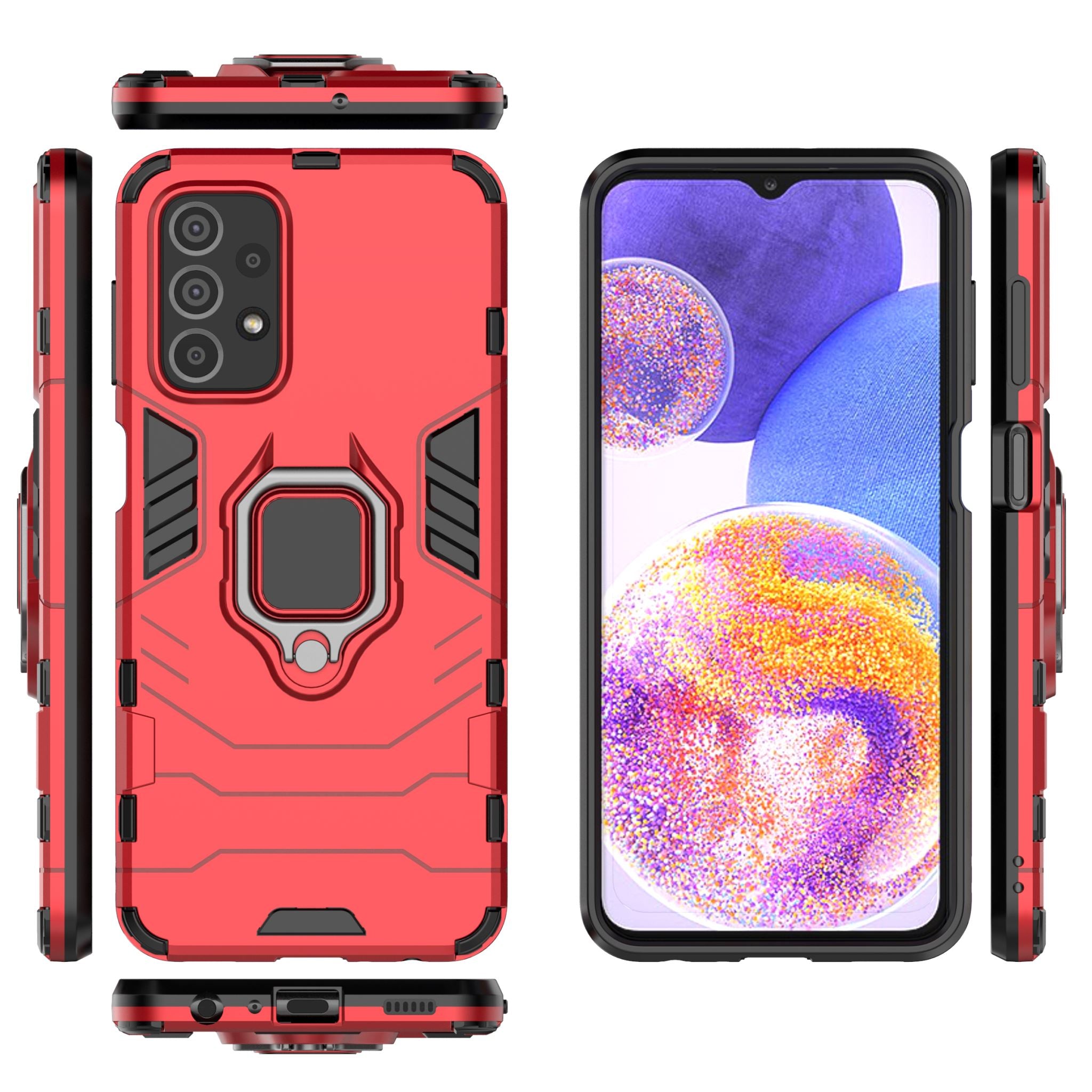 Samsung Galaxy A23 Rugged Tough Case Shockproof Hybrid Cover RED