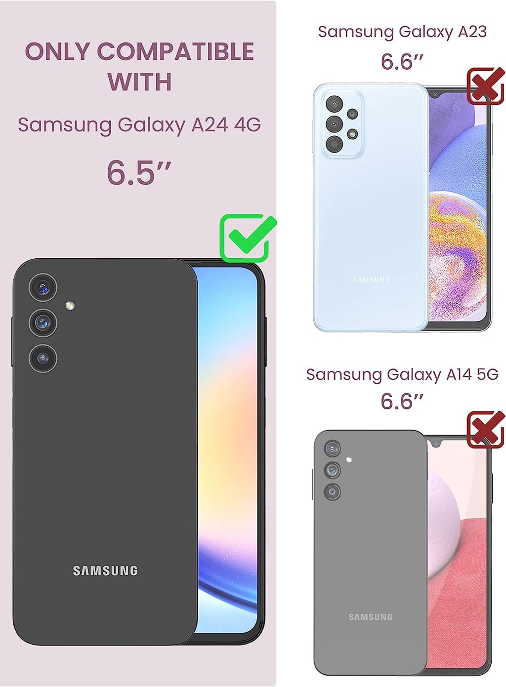 Samsung A24 Heavy Duty Kickstand Case Shockproof Card Holder RED