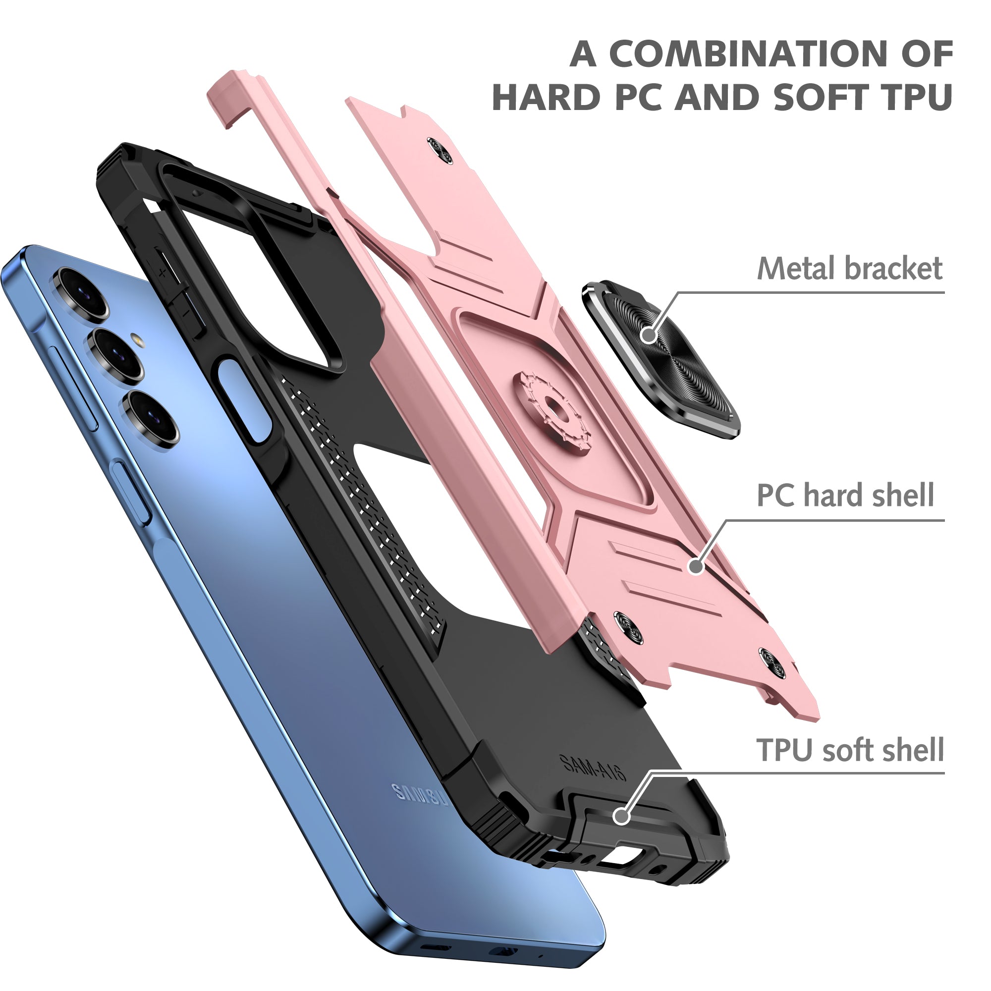 Samsung Galaxy A17 Rugged Tough Case Shockproof Hybrid Cover PINK