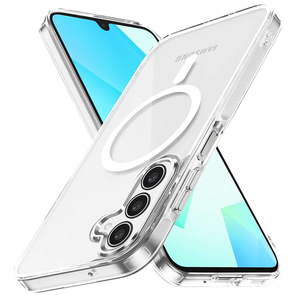 Samsung A16 Full Clear Case Magnetic Ring Magsafe Compatible Cover