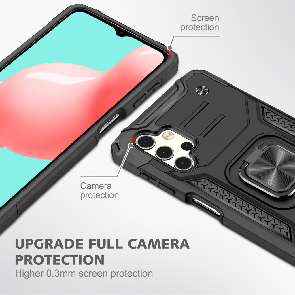 Samsung Galaxy A32 4G Rugged Tough Case Shockproof Hybrid Cover BLACK