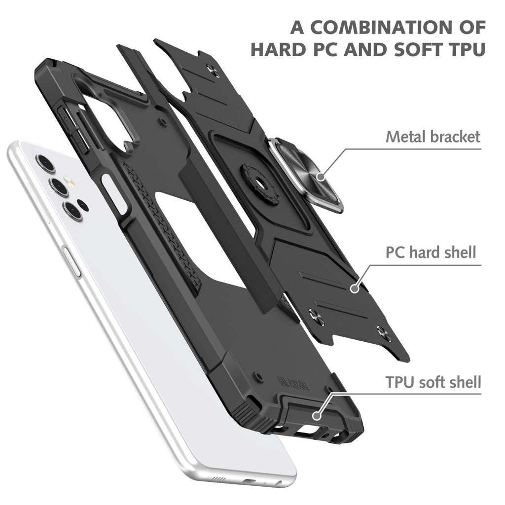 Samsung Galaxy A32 4G Rugged Tough Case Shockproof Hybrid Cover BLACK