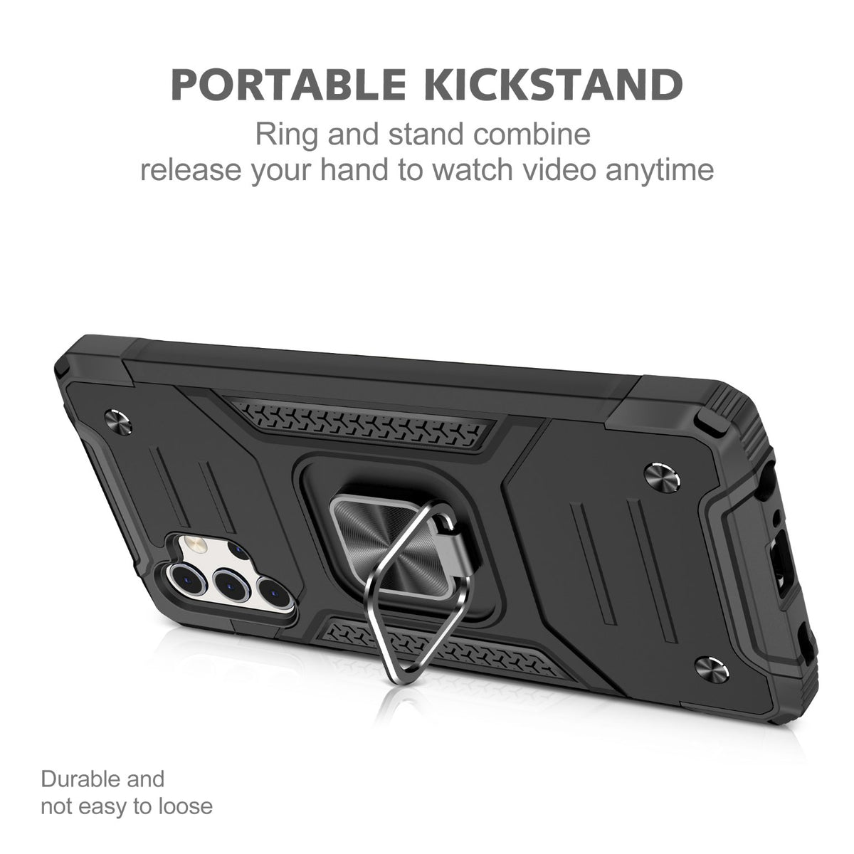 Samsung Galaxy A32 4G Rugged Tough Case Shockproof Hybrid Cover BLACK