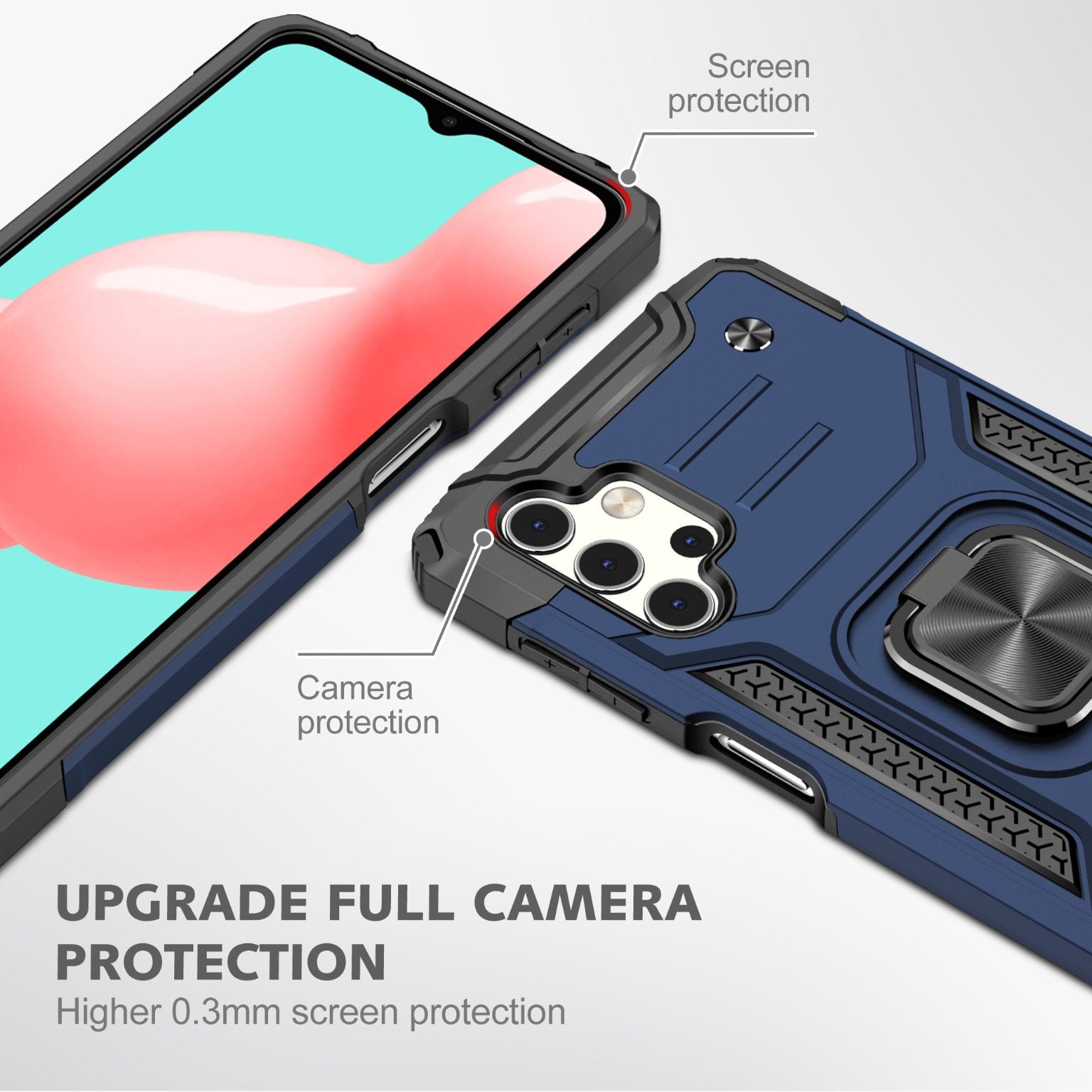 Samsung Galaxy A32 4G Rugged Tough Case Shockproof Hybrid Cover BLUE