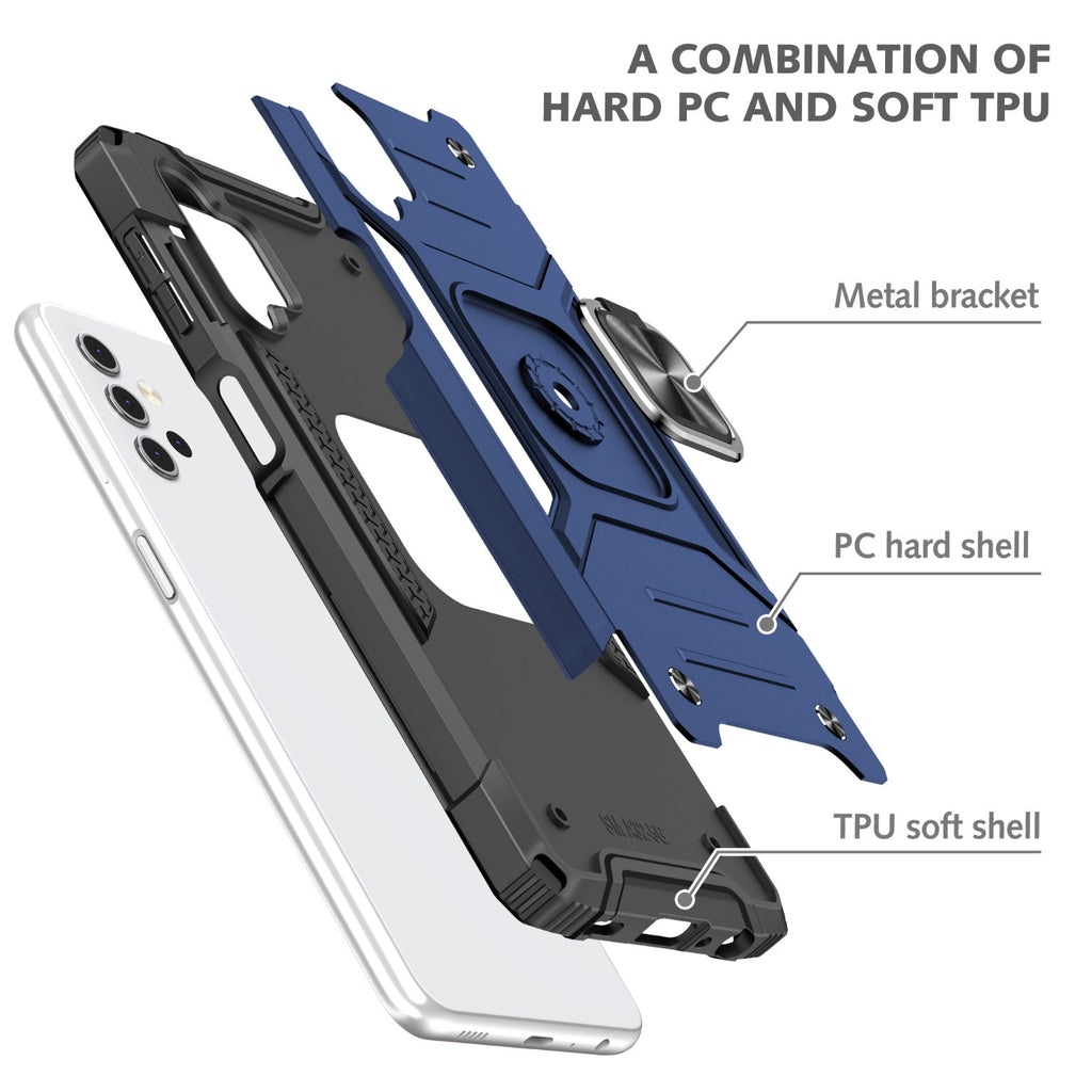 Samsung Galaxy A32 4G Rugged Tough Case Shockproof Hybrid Cover BLUE