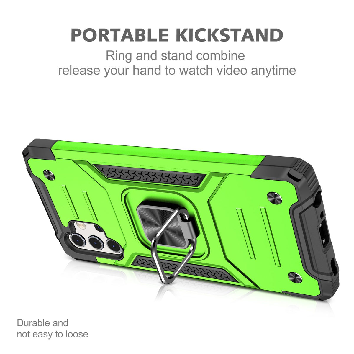 Samsung Galaxy A32 4G Rugged Tough Case Shockproof Hybrid Cover L GREEN