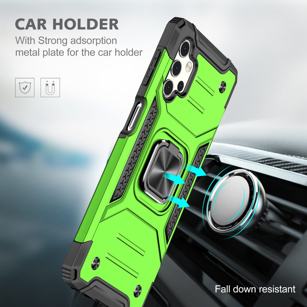 Samsung Galaxy A32 4G Rugged Tough Case Shockproof Hybrid Cover L GREEN