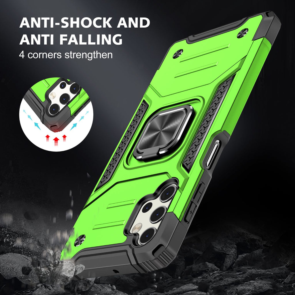 Samsung Galaxy A32 4G Rugged Tough Case Shockproof Hybrid Cover L GREEN