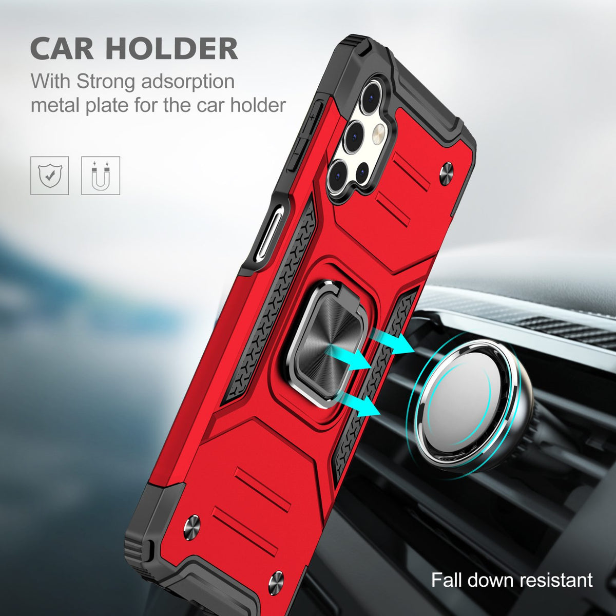 Samsung Galaxy A32 4G Rugged Tough Case Shockproof Hybrid Cover RED