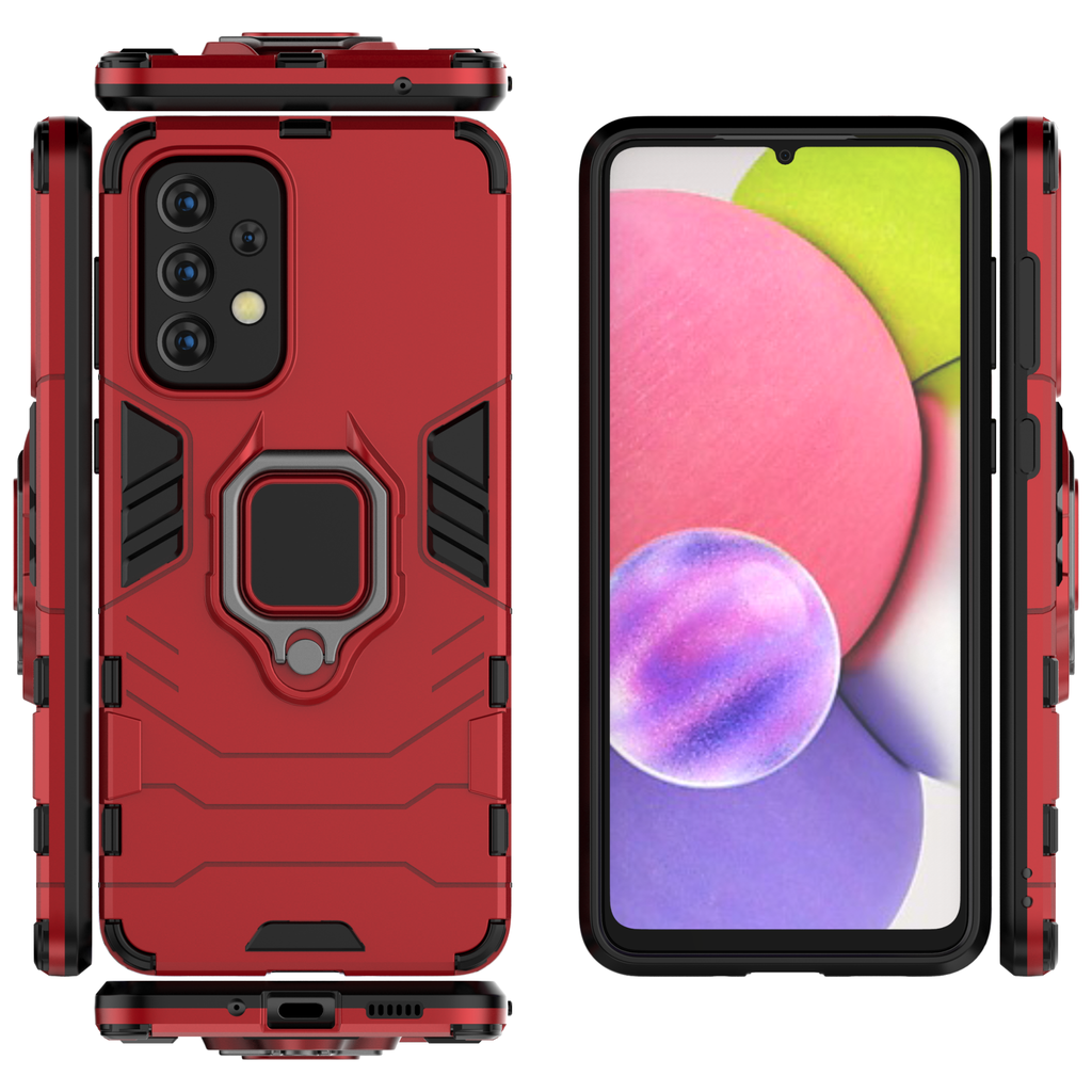 Samsung Galaxy A33 Rugged Tough Case Shockproof Hybrid Cover RED