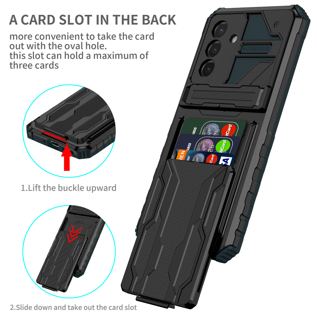 Samsung A57 Heavy Duty Kickstand Case Shockproof Card Holder GREEN