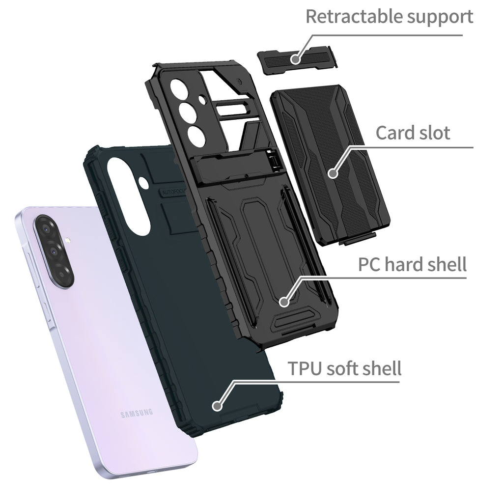 Samsung A57 Heavy Duty Kickstand Case Shockproof Card Holder GREEN