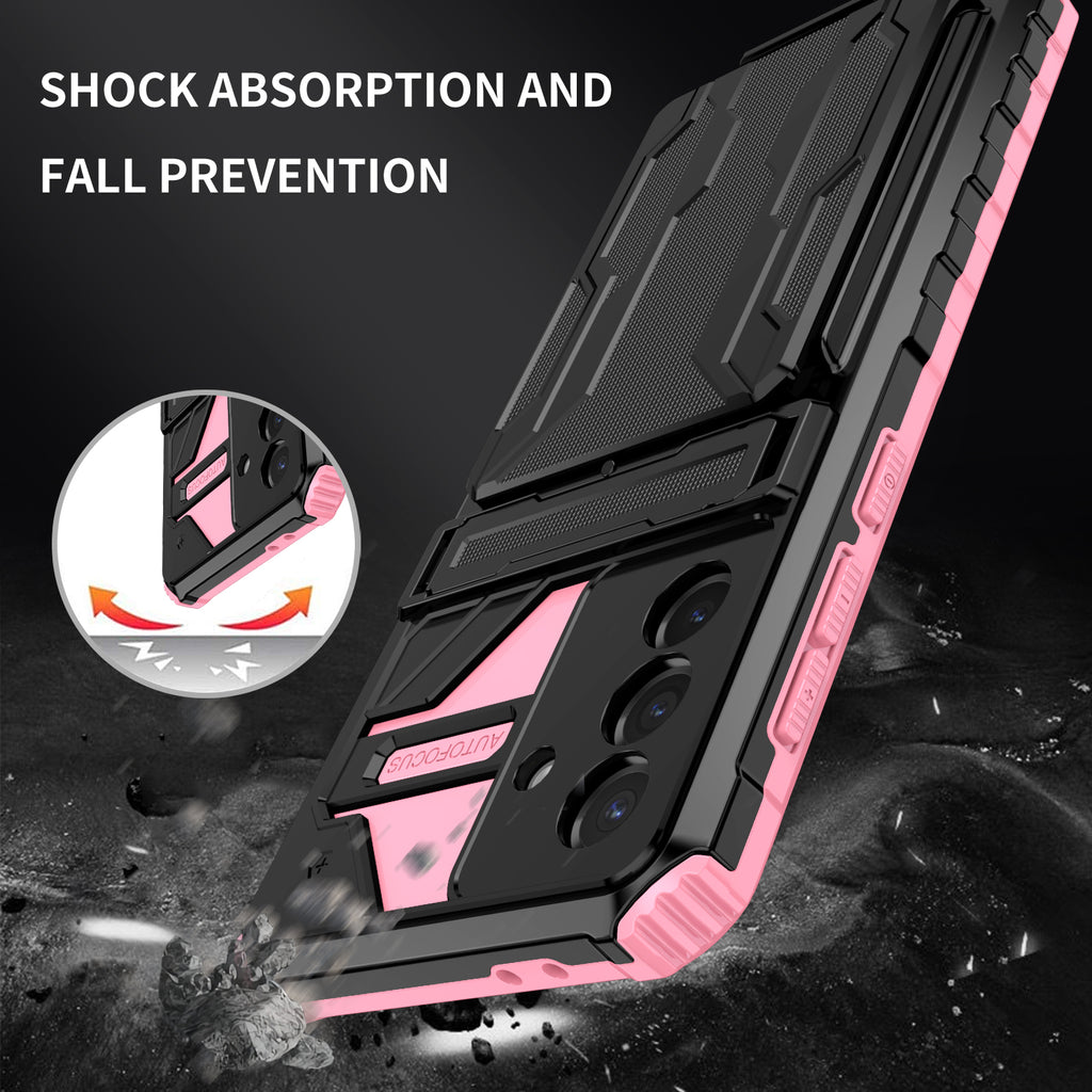 Samsung A36 Heavy Duty Kickstand Case Shockproof Card Holder PINK