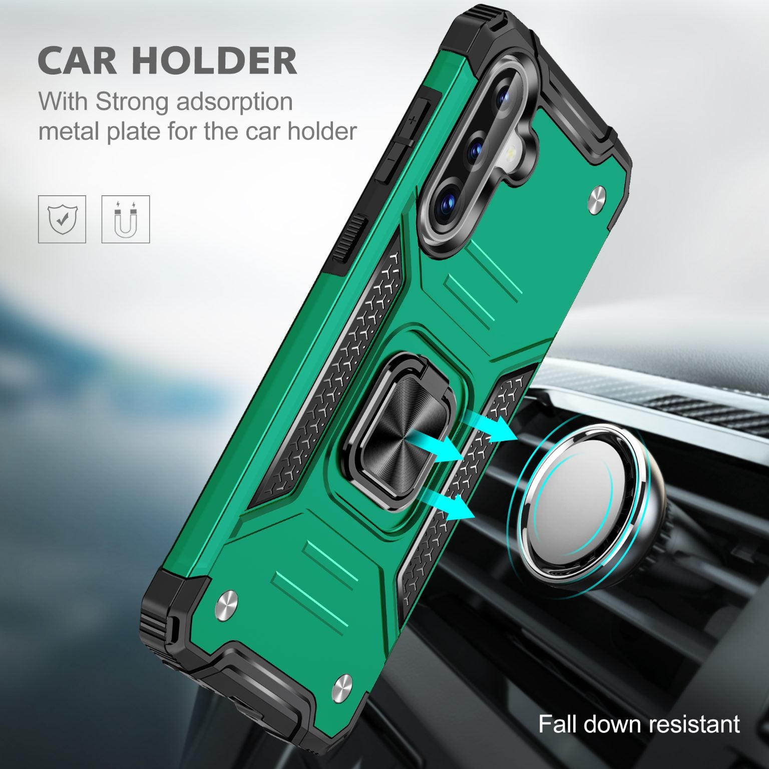 Samsung Galaxy A37 Rugged Tough Case Shockproof Hybrid Cover DARK GREEN