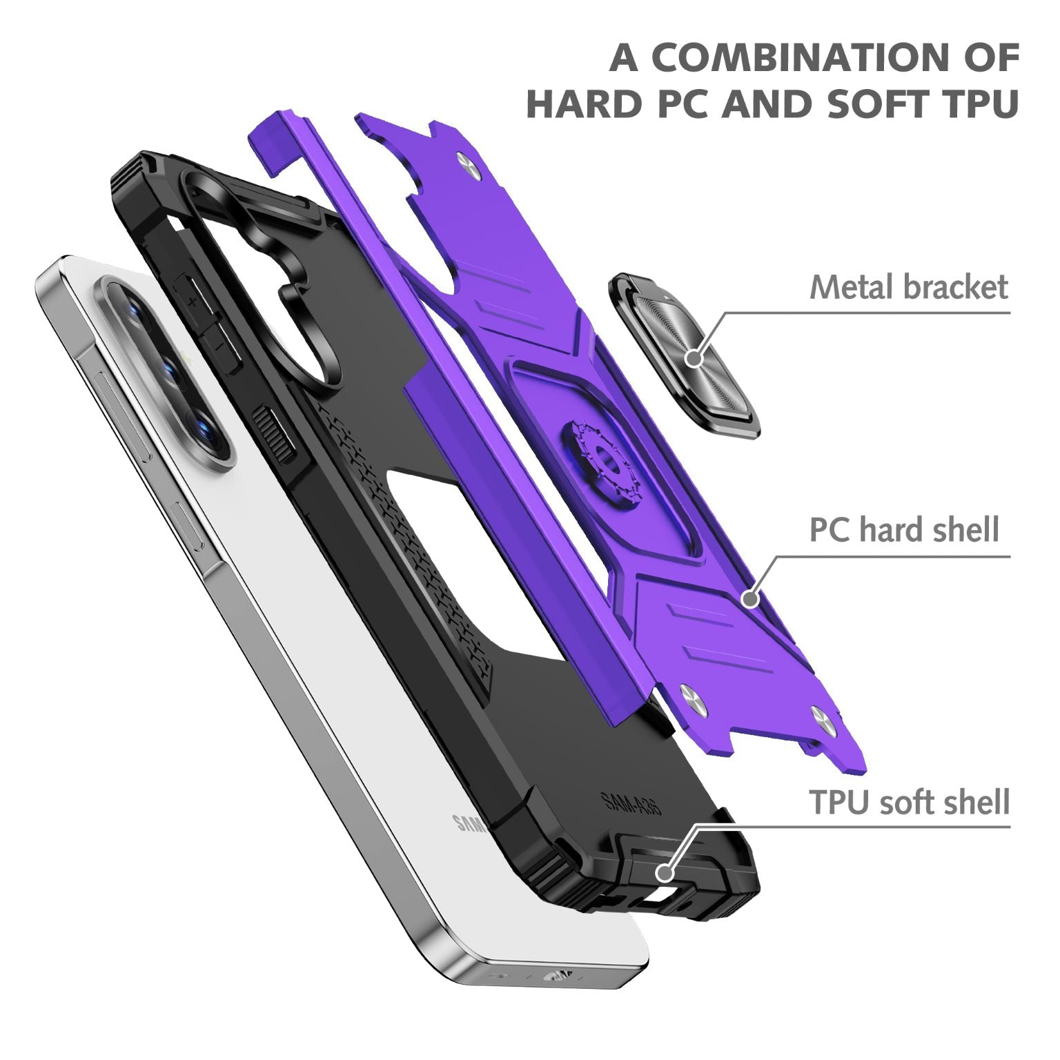 Samsung Galaxy A57 Rugged Tough Case Shockproof Hybrid Cover PURPLE
