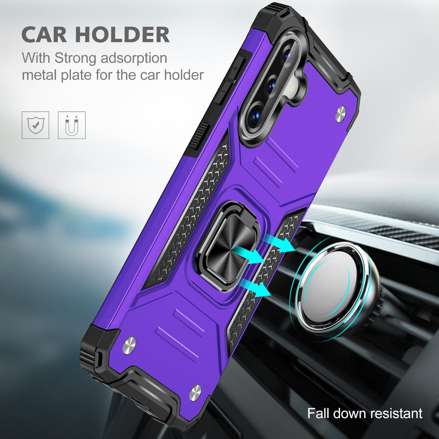 Samsung Galaxy A57 Rugged Tough Case Shockproof Hybrid Cover PURPLE