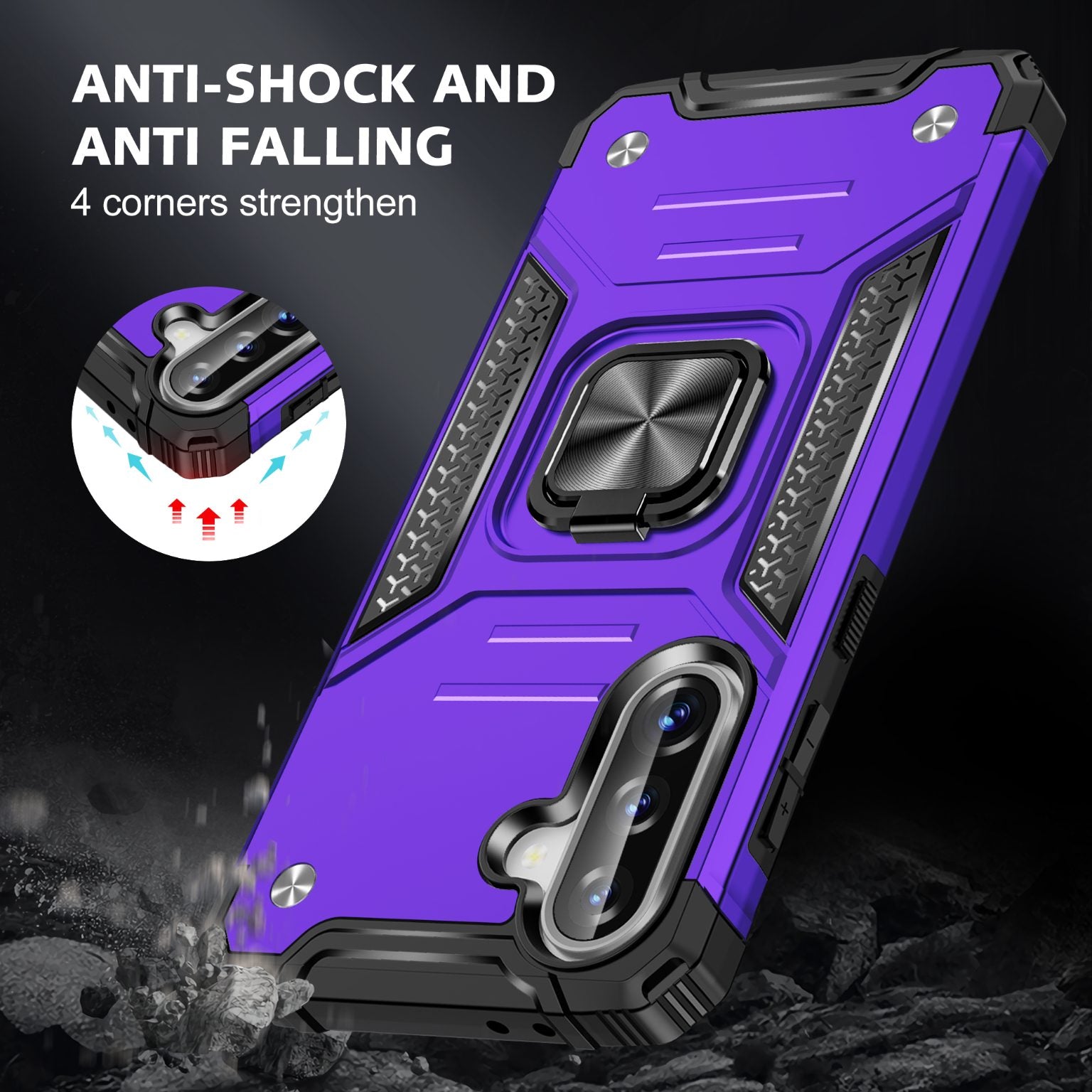 Samsung Galaxy A57 Rugged Tough Case Shockproof Hybrid Cover PURPLE
