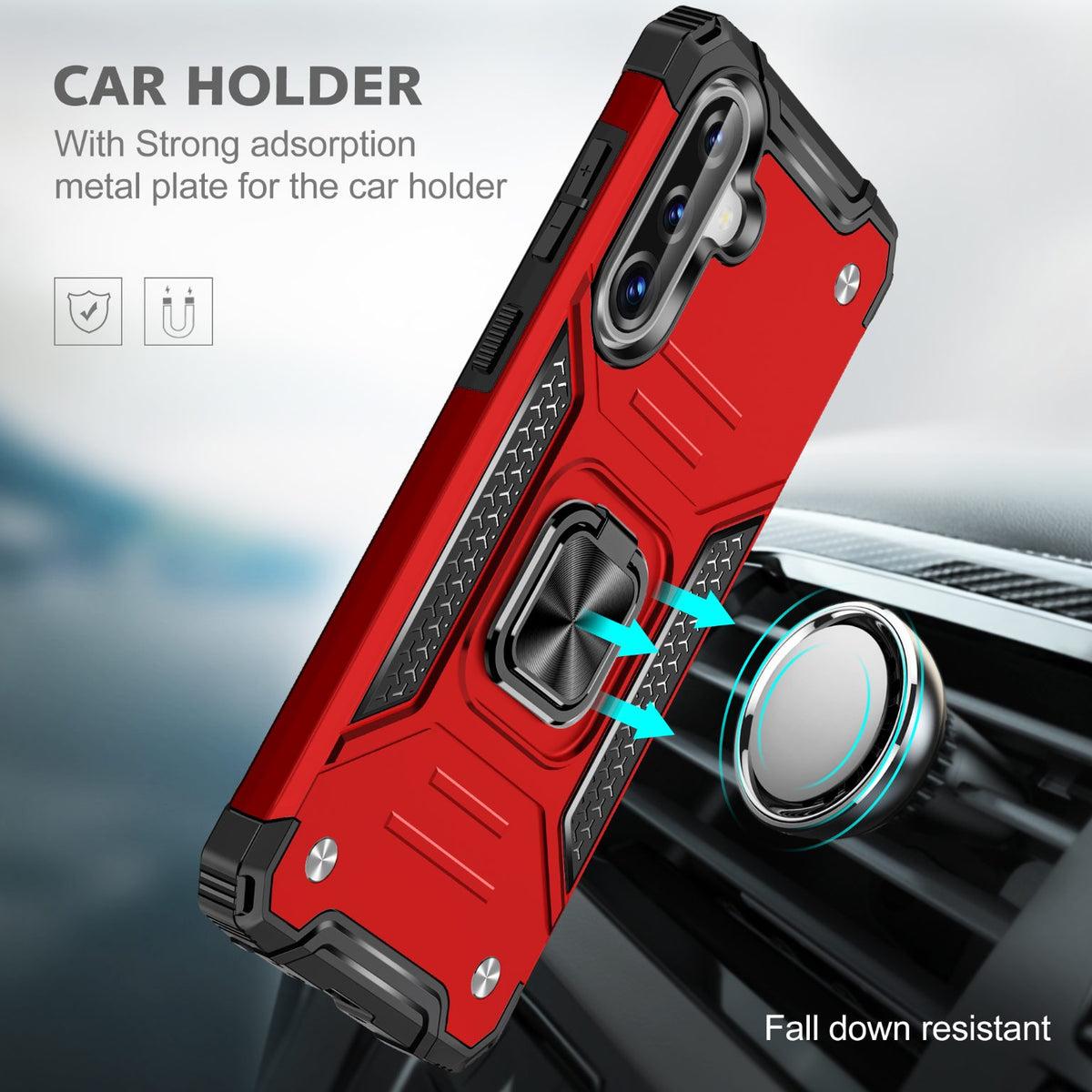 Samsung Galaxy A37 Rugged Tough Case Shockproof Hybrid Cover RED