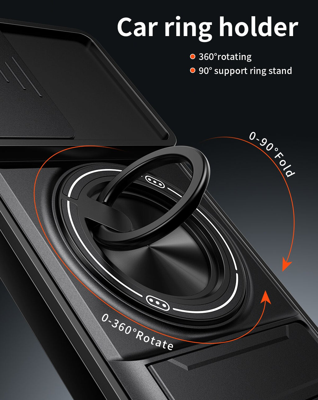 Samsung A56 Magnetic Kickstand Case with Camera Slide Cover BLACK