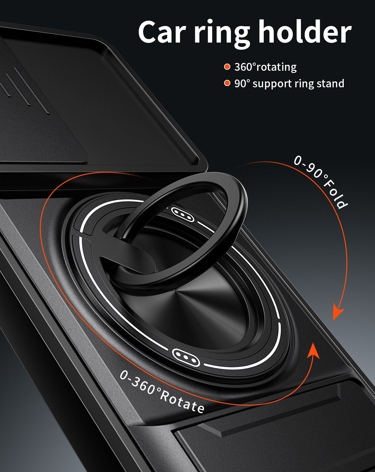 Samsung A56 Magnetic Kickstand Case with Camera Slide Cover BLACK